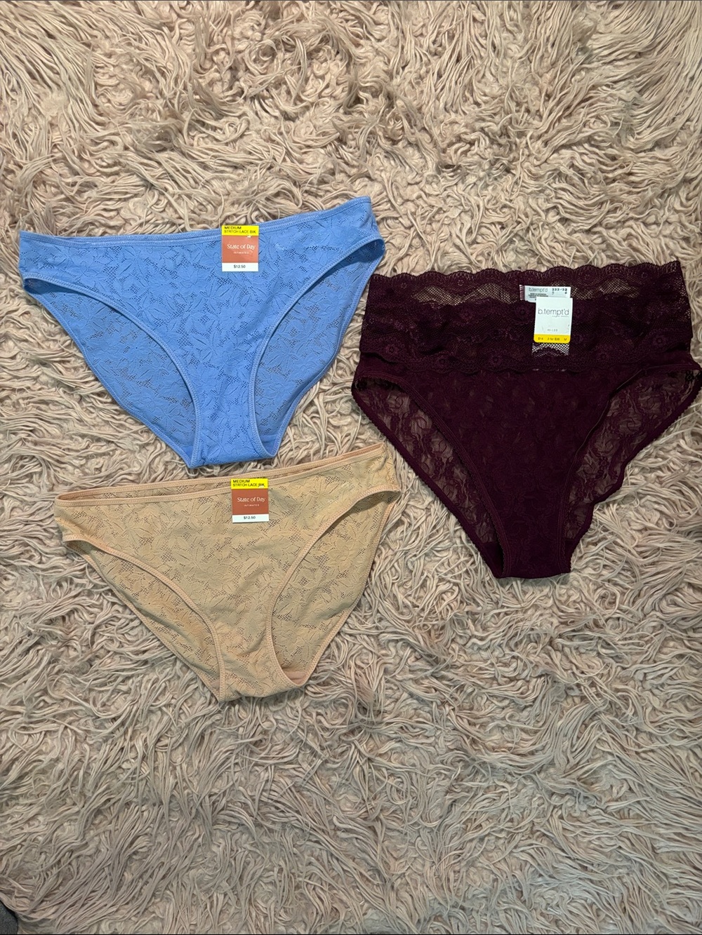 NWT 3-Pairs of Macy's State of Day and b.tempted Panties